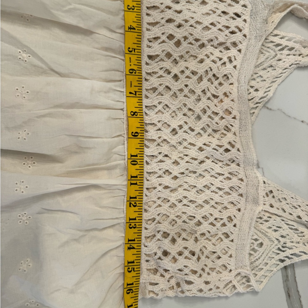Women's Cream Crochet Tank Top - Lightweight Summer Layer - Picture 9 of 11